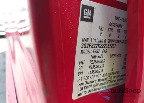 2002 Pontiac Firebird z USA, uszkodzony, nr VIN 2G2FS22K222167237